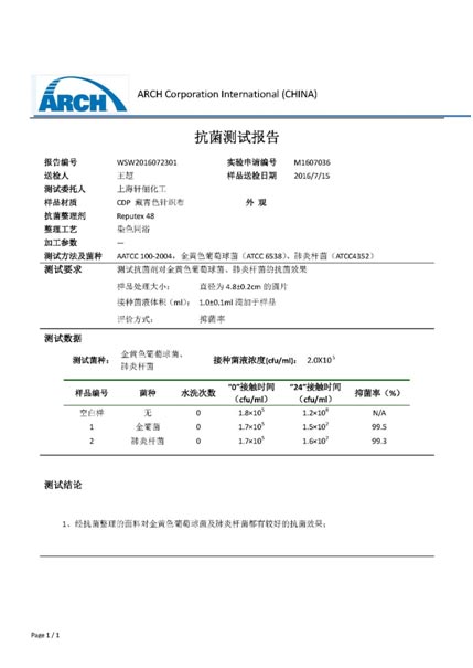 抗菌测试报告